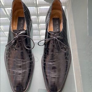 Mezlan Black Crocodile Leather Men's Shoes